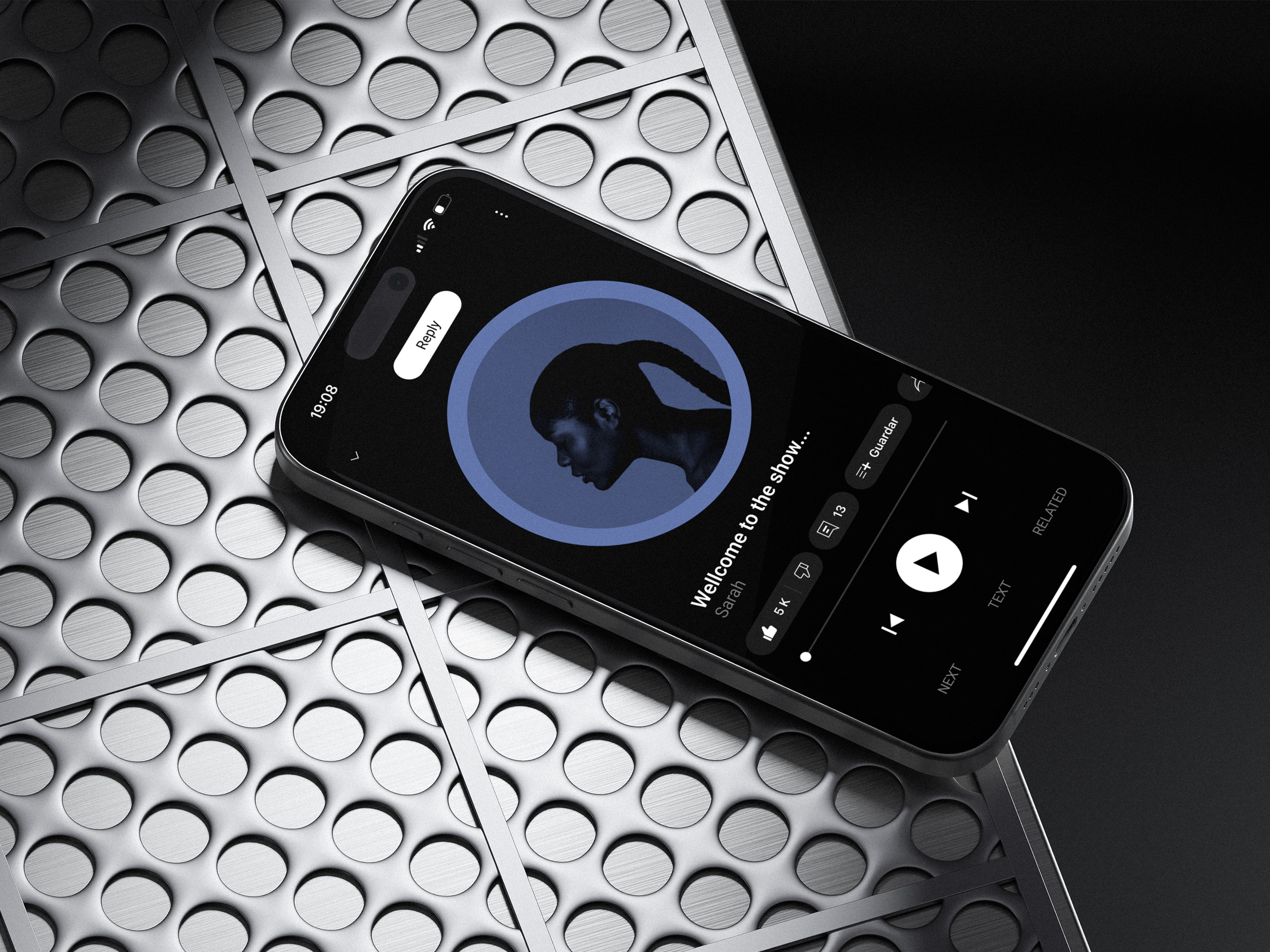 Echo app interface mockups, updated to a current visual style