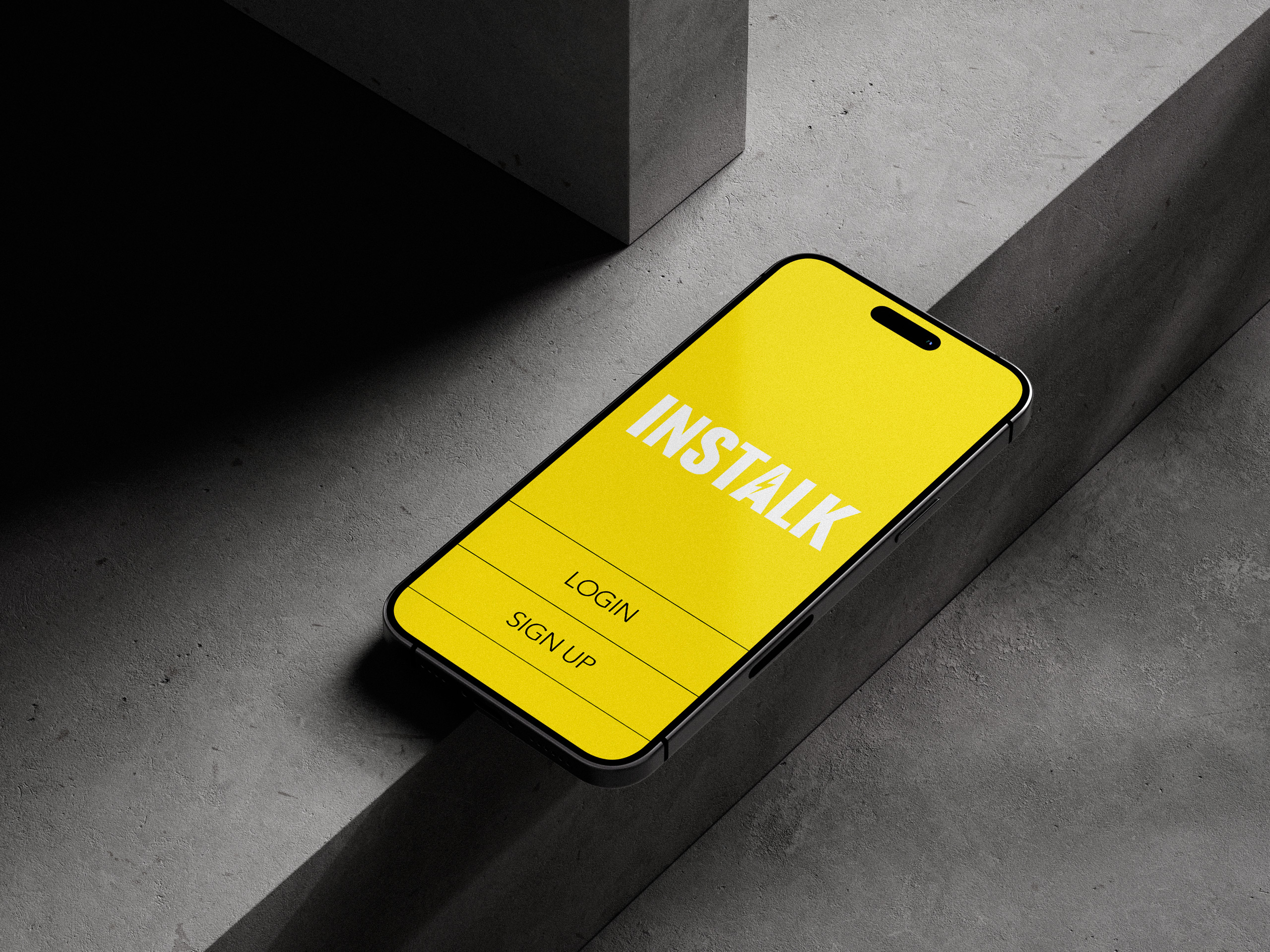 The simple login screen of the Instalk app